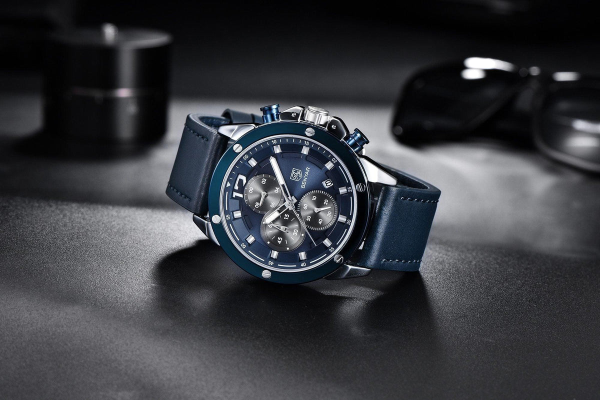 Multifunction Brown Luxury New Men's Watches Quartz Sport Chronograph Elegant Leather Bracelet Men Wrist Watch Watches - Tophatter Daily Deals