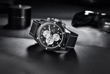 Multifunction Brown Luxury New Men's Watches Quartz Sport Chronograph Elegant Leather Bracelet Men Wrist Watch Watches - Tophatter Daily Deals