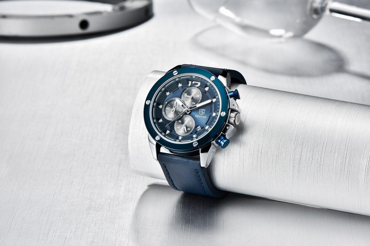 Multifunction Brown Luxury New Men's Watches Quartz Sport Chronograph Elegant Leather Bracelet Men Wrist Watch Watches - Tophatter Daily Deals
