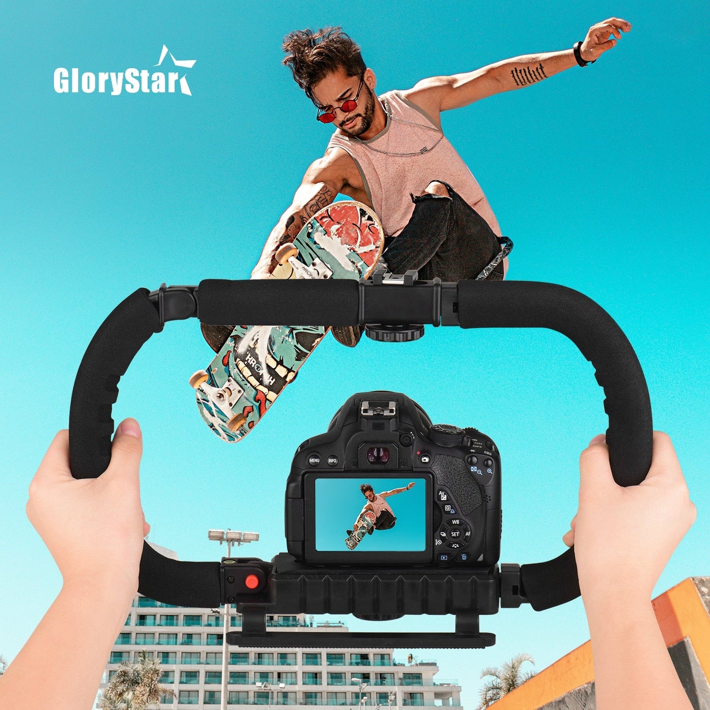Action Stabilizer Grip Flash Bracket Holder Handle Professional Video Accessories for DSLR DV Camera Camcorder Smartphones - Tophatter Daily Deals