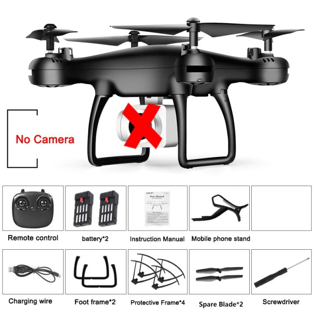 Drone 4k Profesional with Camera WIFI FPV RC Quadrocopter Drones Aerial Photography Ultra-Long Life Detachable Camera Dron Toy No Camera Black 2B - Tophatter Daily Deals