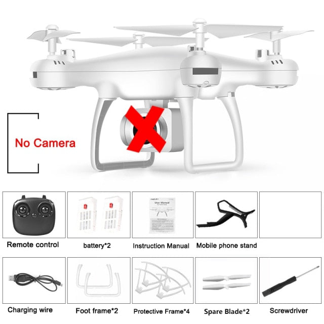 Drone 4k Profesional with Camera WIFI FPV RC Quadrocopter Drones Aerial Photography Ultra-Long Life Detachable Camera Dron Toy No Camera White 2B - Tophatter Daily Deals