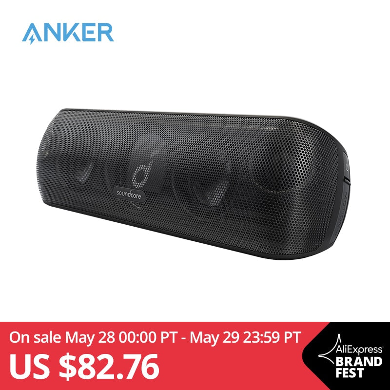 Anker Soundcore Motion+ Bluetooth Speaker with Hi-Res 30W Audio, Extended Bass and Treble, Wireless HiFi Portable Speaker - Tophatter Daily Deals