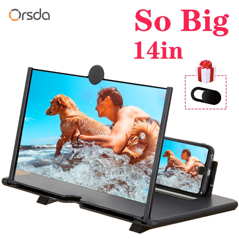 Orsda 14-inch 3d phone screen amplifier HD Eyes Protection Display Video universal Screen Amplifier Support all smart phone - Tophatter Daily Deals