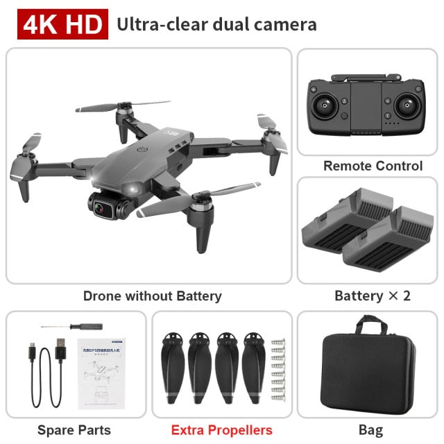 L900PRO GPS Drone 4K Dual HD Camera Professional Aerial Photography Brushless Motor Foldable Quadcopter RC Distance 1200M Black bag 2B - Tophatter Daily Deals