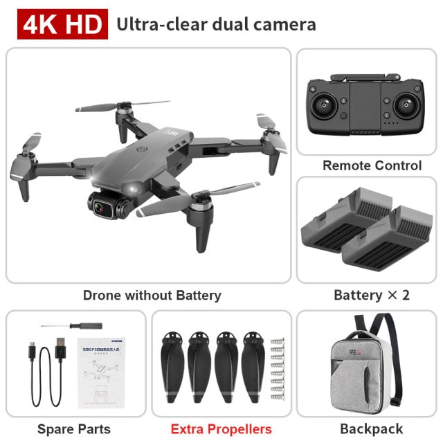 L900PRO GPS Drone 4K Dual HD Camera Professional Aerial Photography Brushless Motor Foldable Quadcopter RC Distance 1200M Black Backpack 2B - Tophatter Daily Deals