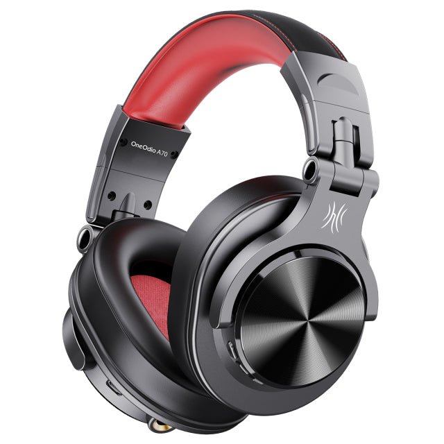 Oneodio Fusion A70 Bluetooth Headphones Stereo Over Ear Wireless Headset Professional Recording Studio Monitor DJ Headphones Red - Tophatter Daily Deals