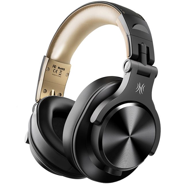 Oneodio Fusion A70 Bluetooth Headphones Stereo Over Ear Wireless Headset Professional Recording Studio Monitor DJ Headphones Gold - Tophatter Daily Deals