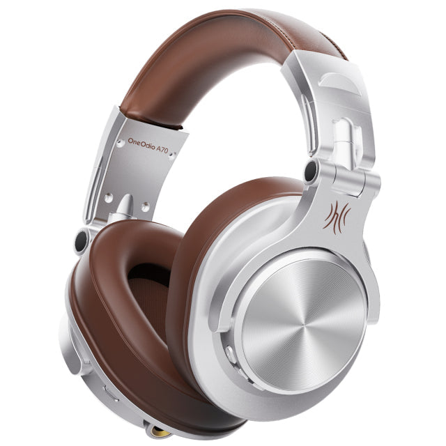 Oneodio Fusion A70 Bluetooth Headphones Stereo Over Ear Wireless Headset Professional Recording Studio Monitor DJ Headphones Silver - Tophatter Daily Deals