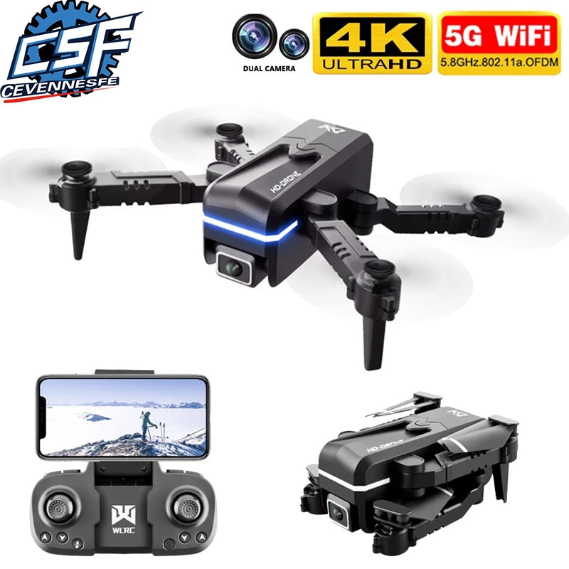 2021 New Kk1 Mini Drone 4k Hd Camera profesional Rc Drones Wifi Fpv Dron Toy Outdoor Rc Quadcopter Fixed height Helicopter Toys - Tophatter Daily Deals