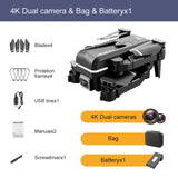 2021 New Kk1 Mini Drone 4k Hd Camera profesional Rc Drones Wifi Fpv Dron Toy Outdoor Rc Quadcopter Fixed height Helicopter Toys 4K dual camera 1B - Tophatter Daily Deals