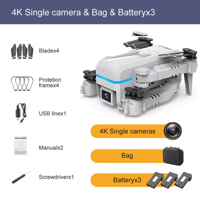 2021 New Kk1 Mini Drone 4k Hd Camera profesional Rc Drones Wifi Fpv Dron Toy Outdoor Rc Quadcopter Fixed height Helicopter Toys 4K 3B 2 - Tophatter Daily Deals
