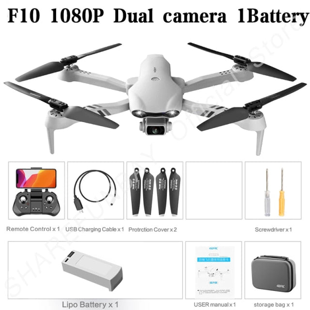 2021 New Drone 4K HD Dual Camera With GPS 5G WIFI Wide Angle FPV Real-Time Transmission Rc Distance 2km Professional Drones Toys 1080P-1B-bag - Tophatter Daily Deals