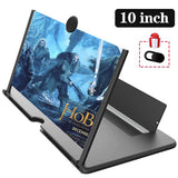 10 Inch 3D Mobile Phone Screen Magnifier HD Video Amplifier Stand Bracket with Movie Game Magnifying Folding Phone Desk Holder 10inch-Black - Tophatter Daily Deals