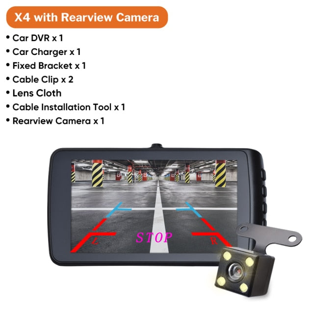 Deelife Dash Cam Car DVR Camera Dashcam Video Recorder Black Box With Rearview Camera - Tophatter Daily Deals