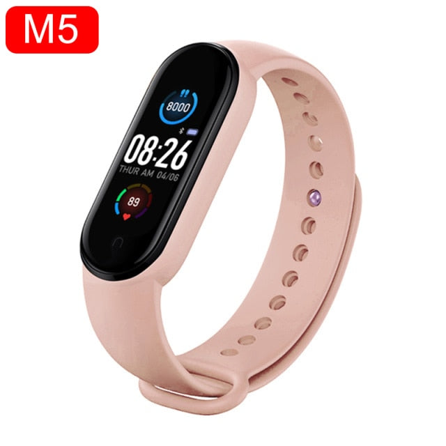Smart Wristband IP67 Waterproof Sport Smart Watch Men Woman Blood Pressure Heart Rate Monitor Fitness Bracelet For Android IOS Pink - Tophatter Daily Deals