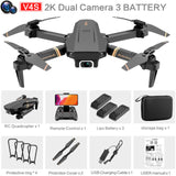 4DRC V4 WIFI FPV Drone WiFi live video FPV 4K/1080P HD Wide Angle Camera Foldable Altitude Hold Durable RC Quadcopter 2K-Dual camera-3B - Tophatter Daily Deals