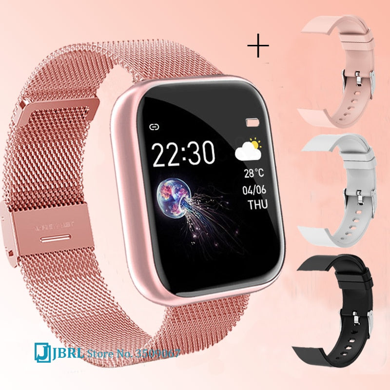 2021 Ladies Sport Bracelet Smart Watch Women Smartwatch Men Smartband Android IOS Waterproof Fitness Tracker Smart Clock Mens - Tophatter Daily Deals