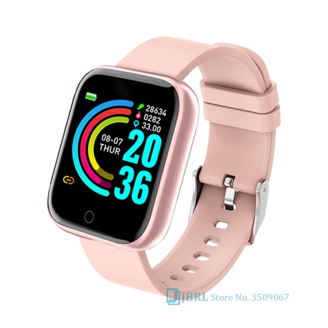 2021 Ladies Sport Bracelet Smart Watch Women Smartwatch Men Smartband Android IOS Waterproof Fitness Tracker Smart Clock Mens X1 silicone pink - Tophatter Daily Deals