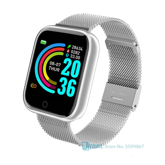2021 Ladies Sport Bracelet Smart Watch Women Smartwatch Men Smartband Android IOS Waterproof Fitness Tracker Smart Clock Mens X1 steel silver - Tophatter Daily Deals