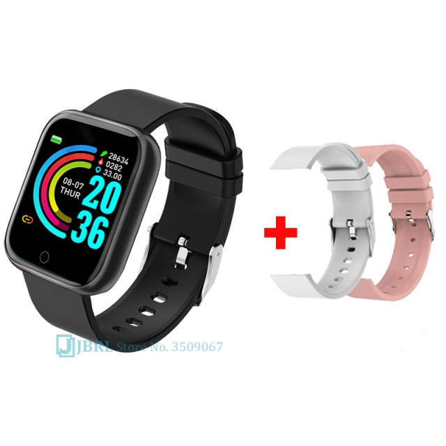 2021 Ladies Sport Bracelet Smart Watch Women Smartwatch Men Smartband Android IOS Waterproof Fitness Tracker Smart Clock Mens X1 black add strap 1 - Tophatter Daily Deals