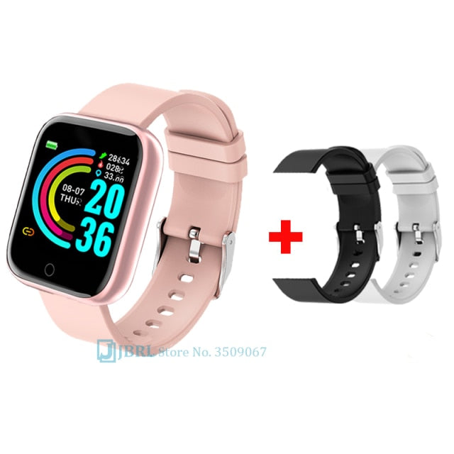2021 Ladies Sport Bracelet Smart Watch Women Smartwatch Men Smartband Android IOS Waterproof Fitness Tracker Smart Clock Mens X1 pink add strap 3 - Tophatter Daily Deals