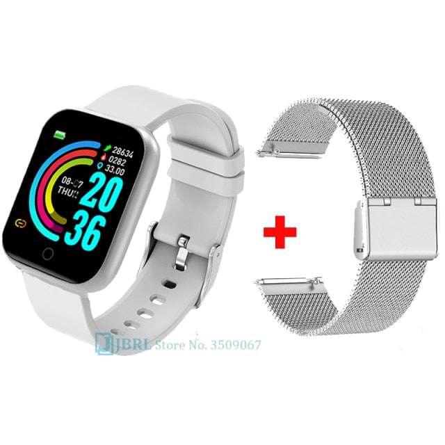 2021 Ladies Sport Bracelet Smart Watch Women Smartwatch Men Smartband Android IOS Waterproof Fitness Tracker Smart Clock Mens X1 white add strap 5 - Tophatter Daily Deals