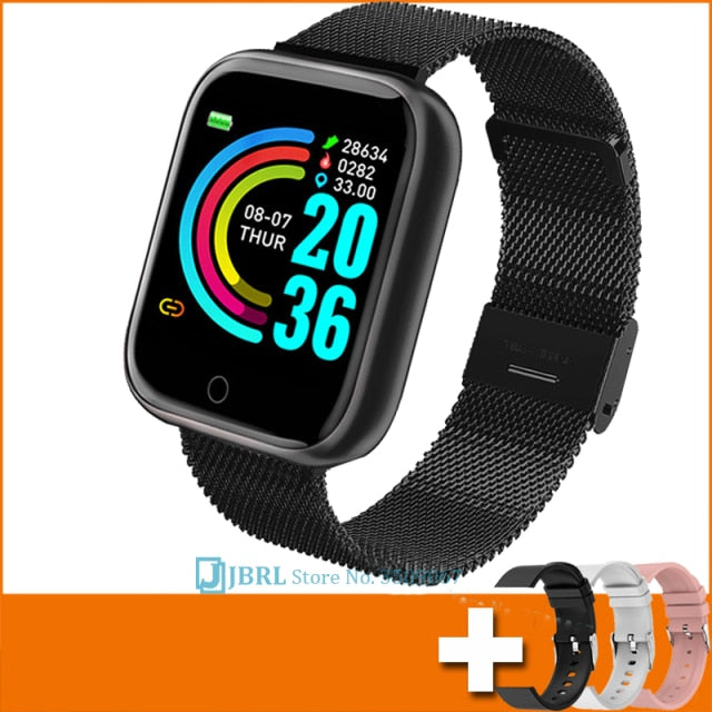 2021 Ladies Sport Bracelet Smart Watch Women Smartwatch Men Smartband Android IOS Waterproof Fitness Tracker Smart Clock Mens X1 black add strap 7 - Tophatter Daily Deals