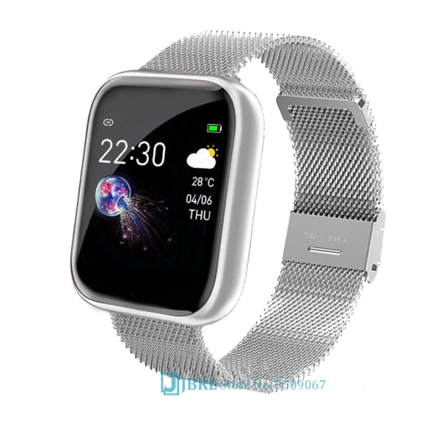 2021 Ladies Sport Bracelet Smart Watch Women Smartwatch Men Smartband Android IOS Waterproof Fitness Tracker Smart Clock Mens i5 steel silver - Tophatter Daily Deals