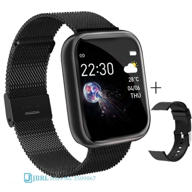 2021 Ladies Sport Bracelet Smart Watch Women Smartwatch Men Smartband Android IOS Waterproof Fitness Tracker Smart Clock Mens i5 steel black add 1 - Tophatter Daily Deals