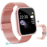 2021 Ladies Sport Bracelet Smart Watch Women Smartwatch Men Smartband Android IOS Waterproof Fitness Tracker Smart Clock Mens i5 steel gold add 1 - Tophatter Daily Deals