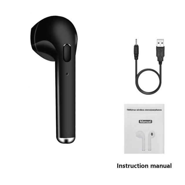 i7s TWS Wireless Earphone bluetooth 5.0 Earphones sport Earbuds Headset in-ear Wireless headphones With Mic For all smart phones Black - Tophatter Daily Deals
