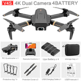 4DRC V4 WIFI FPV Drone WiFi live video FPV 4K/1080P HD Wide Angle Camera Foldable Altitude Hold Durable RC Quadcopter 4K-Dual camera-4B - Tophatter Daily Deals
