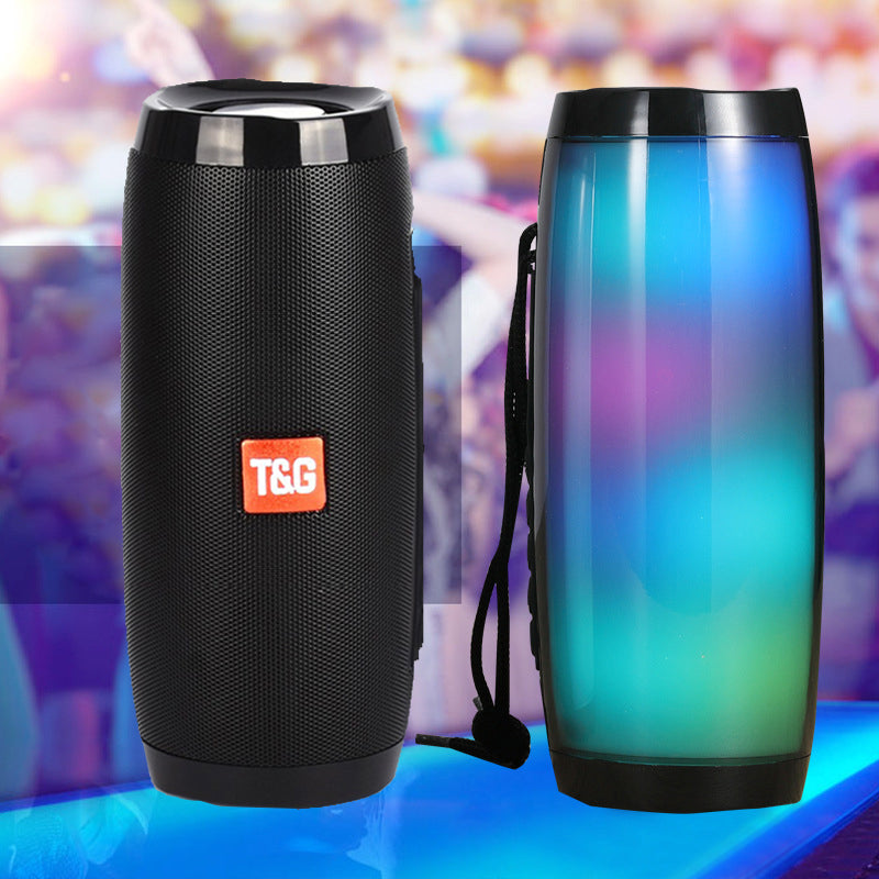 Wireless Speaker Bluetooth-compatible Speaker Microlab Portable Speaker Powerful High Outdoor Bass TF FM Radio with LED Light - Tophatter Daily Deals