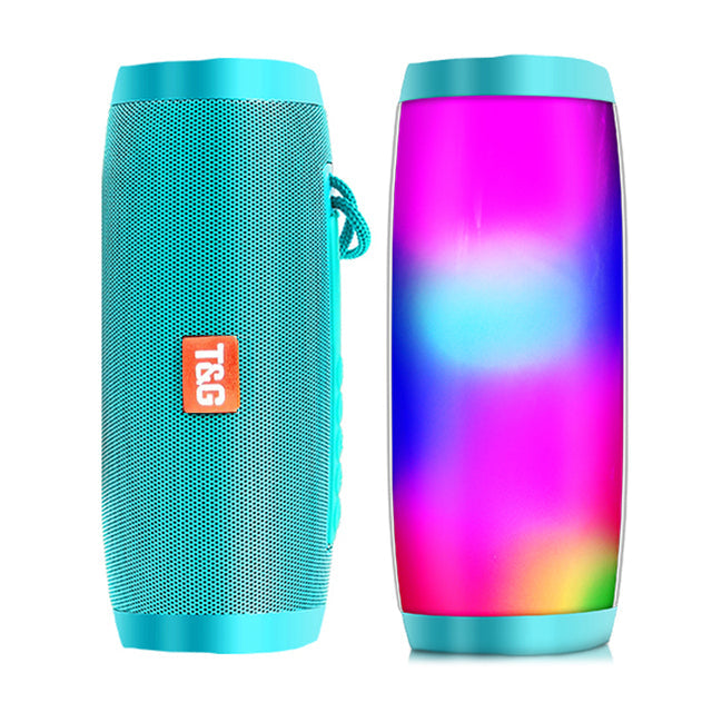 Wireless Speaker Bluetooth-compatible Speaker Microlab Portable Speaker Powerful High Outdoor Bass TF FM Radio with LED Light green with light - Tophatter Daily Deals
