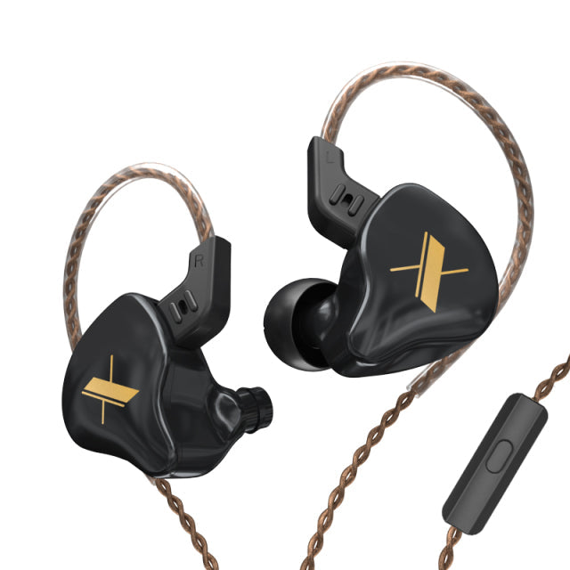 KZ EDX Earphones 1 Dynamic HIFI Bass Earbuds In Ear Monitor Headphones Sport Noise Cancelling Headset EDX Black Mic - Tophatter Daily Deals