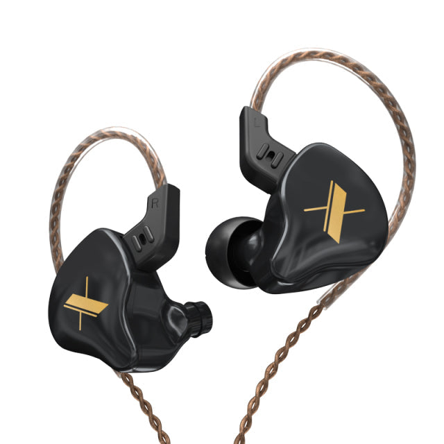 KZ EDX Earphones 1 Dynamic HIFI Bass Earbuds In Ear Monitor Headphones Sport Noise Cancelling Headset EDX Black No Mic - Tophatter Daily Deals