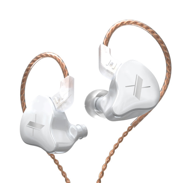 KZ EDX Earphones 1 Dynamic HIFI Bass Earbuds In Ear Monitor Headphones Sport Noise Cancelling Headset EDX white No Mic - Tophatter Daily Deals