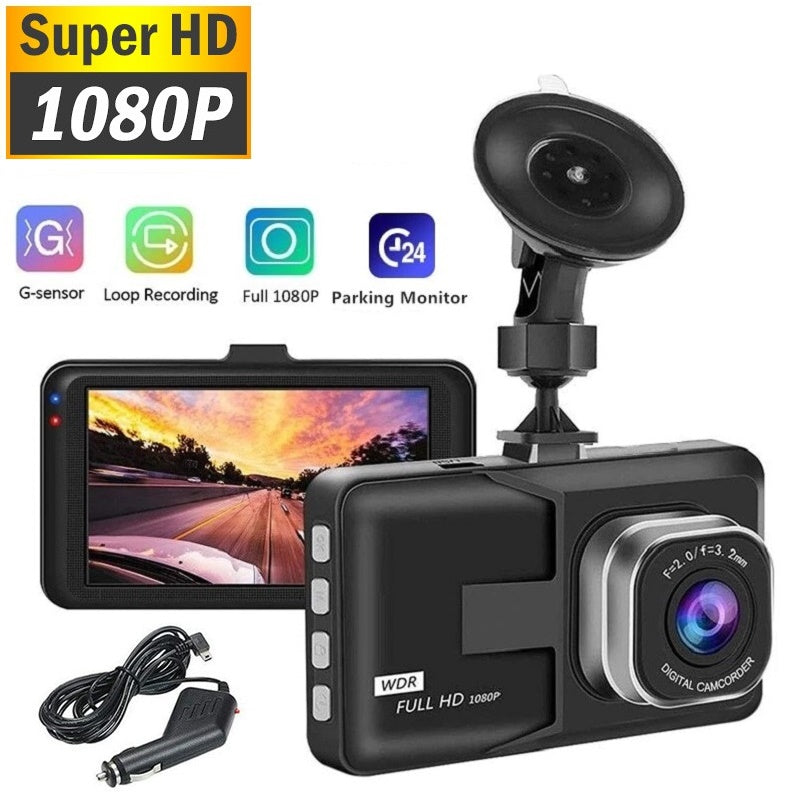 Full HD 1080P Dash Cam Video Recorder Driving For Front And Rear Car Recording Night Wide Angle Dashcam Video Registrar Car DVR - Tophatter Daily Deals