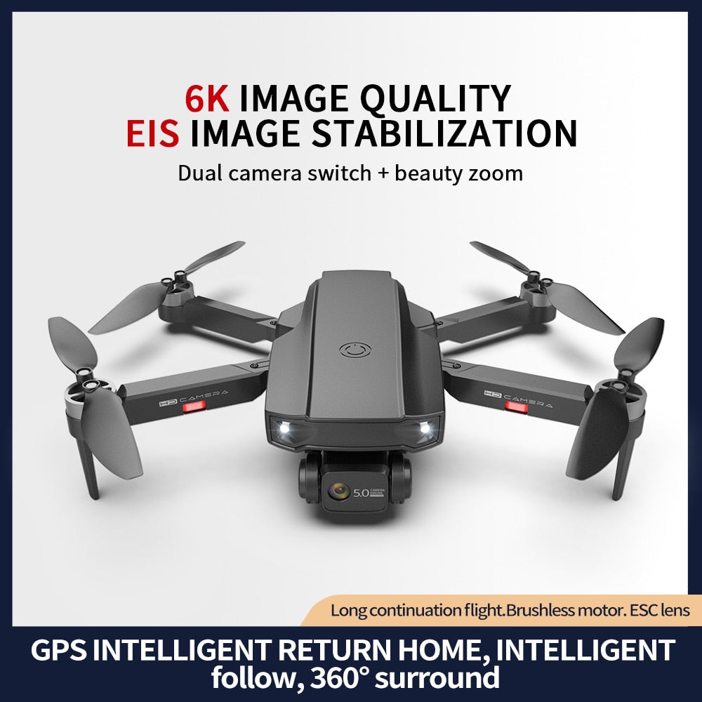 S2 5G WIFI RC Drone 4K Profesional RC Quadcopter Mini HD 6K Camera With Brushless Motor GPS FPV Foldable Drone Child Toys Plane - Tophatter Daily Deals