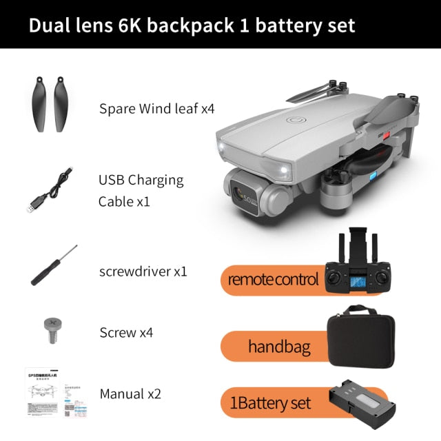 S2 5G WIFI RC Drone 4K Profesional RC Quadcopter Mini HD 6K Camera With Brushless Motor GPS FPV Foldable Drone Child Toys Plane Gray 1 battery - Tophatter Daily Deals