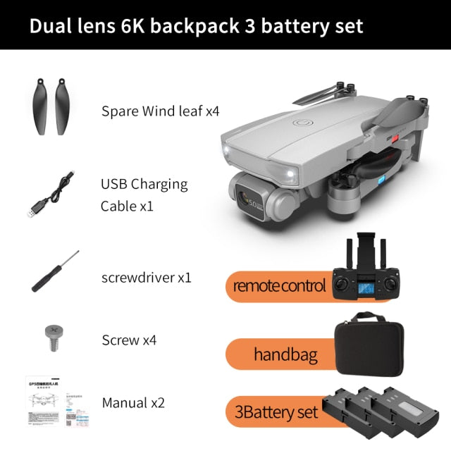 S2 5G WIFI RC Drone 4K Profesional RC Quadcopter Mini HD 6K Camera With Brushless Motor GPS FPV Foldable Drone Child Toys Plane Gray 3 battery - Tophatter Daily Deals