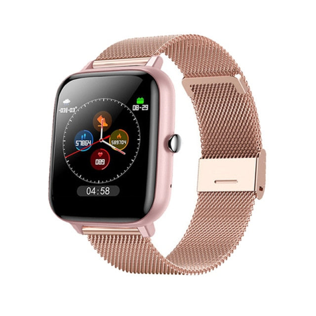 2021 Smart Watch Men Women Heart Rate Fitness Tracker Bracelet Watch Bluetooth Call Waterproof Sport Smartwatch For Android IOS Golden steel - Tophatter Daily Deals