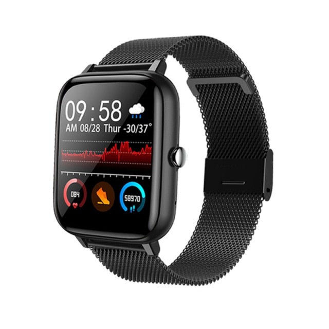 2021 Smart Watch Men Women Heart Rate Fitness Tracker Bracelet Watch Bluetooth Call Waterproof Sport Smartwatch For Android IOS Black steel - Tophatter Daily Deals