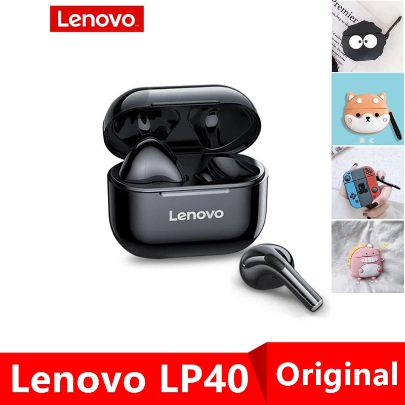 Original Lenovo LP40 wireless headphones TWS Bluetooth Earphones Touch Control Sport Headset Stereo Earbuds For Phone Android - Tophatter Daily Deals