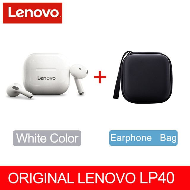 Original Lenovo LP40 wireless headphones TWS Bluetooth Earphones Touch Control Sport Headset Stereo Earbuds For Phone Android LP40 white case China - Tophatter Daily Deals