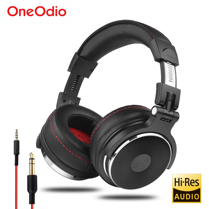 Oneodio Wired Professional Studio Pro DJ Headphones With Microphone Over Ear HiFi Monitor Music Headset Earphone For Phone PC - Tophatter Daily Deals