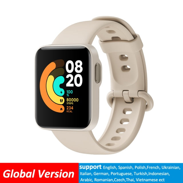 Xiaomi Mi Watch Lite Bluetooth Smart Watch GPS 5ATM Waterproof SmartWatch Fitness Heart Rate Monitor mi band Global Version Global-Ivory - Tophatter Daily Deals