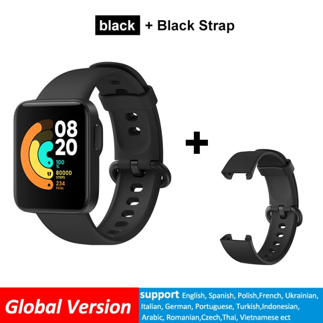 Xiaomi Mi Watch Lite Bluetooth Smart Watch GPS 5ATM Waterproof SmartWatch Fitness Heart Rate Monitor mi band Global Version Global add Black - Tophatter Daily Deals