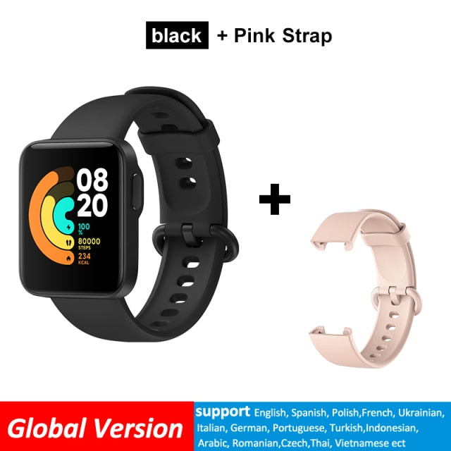 Xiaomi Mi Watch Lite Bluetooth Smart Watch GPS 5ATM Waterproof SmartWatch Fitness Heart Rate Monitor mi band Global Version Global add Pink - Tophatter Daily Deals